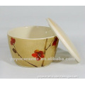 wintersweet design ceramic bowl with lid soup bowl